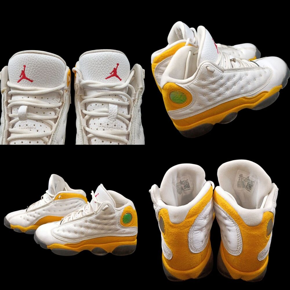 Air Jordan 13 'Del Sol' White Sneakers, Size 4.5Y / 6W DJ3003-167